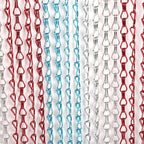 Dense Aluminum Chain Hanging Door Curtain, Ventilated Proof Room Divider in Red Blue Silver for Kitchen