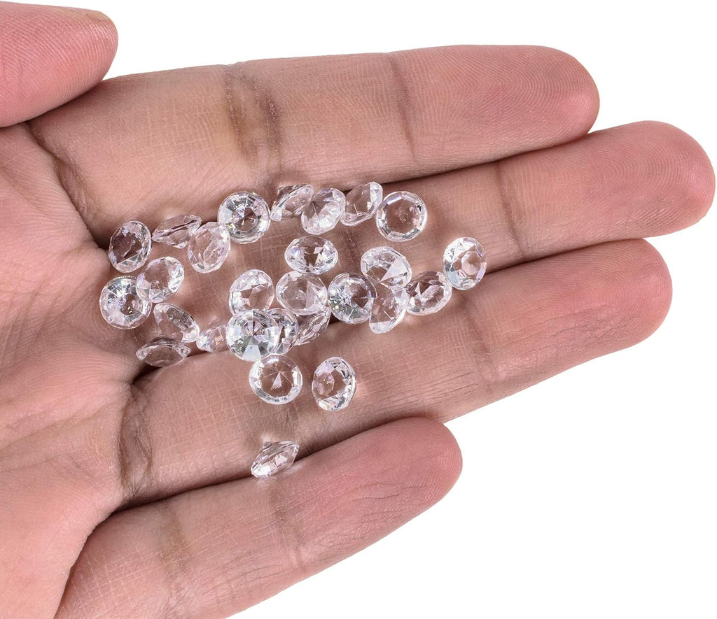 Super Z Outlet Diamond Table Confetti, Vase Filler, Party Decorations for Weddings, Bridal Shower, Birthdays, Home, and more. 2000 Pack of 1 Carat 6.5mm Jewels (Clear)