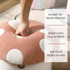 Kids Desk Chairs, Cute Mushroom Storage Ottoman, Mushroom Armchair, Children Round Storage Ottomans, Small Multi-Purpose Footstool for Playroom & Bedroom, Pink Mushroom