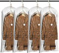 TAILI Hanging Vacuum Sealer Storage Space Saver Bags for Clothes, Suits, Coats or Jackets, 4 Pack Jumbo 53x27.6 Inches, Clear