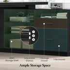 70.3 in L Shaped Executive Desk with Power Outlets, Large Home Office Desk with Storage Drawers & File Cabinet, Modern Computer Desk with Shelves, Black Business Furniture, Square Metal Legs, Black