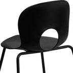 Flash Furniture 5 Pack HERCULES Series 770 lb. Capacity Designer Black Plastic Stack Chair with Black Frame