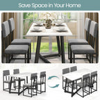 HUGROVE 5 Piece Dining Set, 47.24'' Faux Marble Dining Table Set for 4, Modern Minimalist Kitchen & Dining Room Set with Upholstered Chairs for Small Spaces, Apartments (Charcoal Velvet)