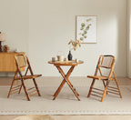 Vintage Bamboo Rattan Folding Dinging Chair - Portable Lightweight Retro Seat for Indoor, Outdoor, Patio, Wedding, Office, and Events (2, Brown, Oversized)