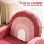 JOYMOR Kids Sofa, Toddler Armchair with Full Teddy Fleece Coverage, Ultra-Soft & Plush, Sturdy Base for Boys and Girls, Red