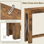 YATINEY Farmhouse Console Table, 39.4'' Small Narrow Entryway Table, Wood Couch Table Behind Sofa with Storage Shelf, Slim Farmhouse Hallway Table for Living Room, Hallway, Foyer, Rustic Brown CT34RR