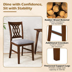 GOFLAME Wooden Dining Chairs Set of 4, Fabric Upholstered Kitchen Chairs with Padded Seat and Rubber Wood Frame, Farmhouse Armless Side Chairs for Dining Room, Living Room, Restaurant