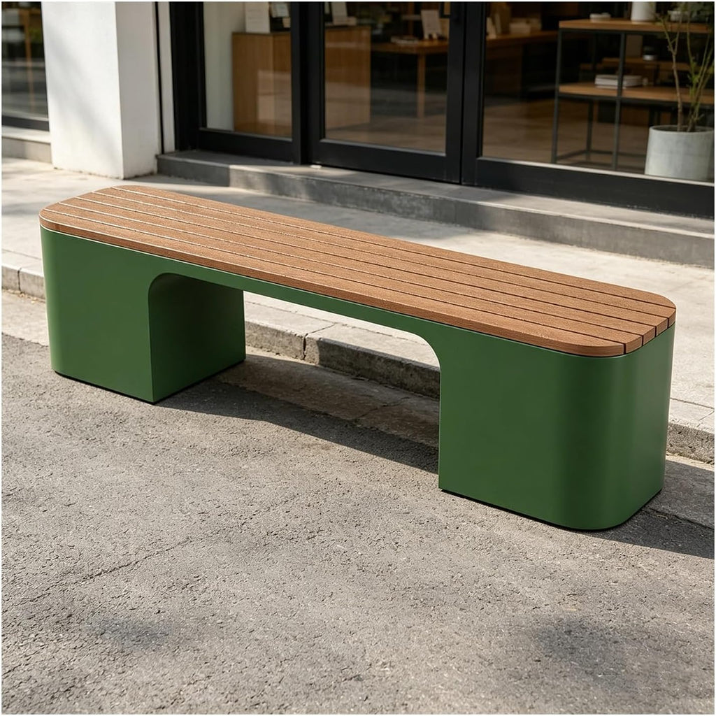 Garden Benches for Outdoors, Patio Benches for Outdoors, Weather Resistant, Backless Design, Suitable for Parks, Gardens, Patios, and Leisure Areas.(Green,150 * 40 * 45CM)