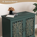 ARTPOWER Accent Cabinet with 2 Doors, Vintage Carved Wood Storage Cabinet, Sideboard Buffet Cabinet with Storage Credenza for Living Room, Kitchen, Dining Room, Entryway, Hallway, Green