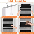 WISELIFE Over The Door Organizer Storage 4 Shelves Large Capacity Hanging Bedroom Storage Solution with 6 Side Pockets for Dorm Bathroom Pantry Nursery and Baby Essentials Holds up to 40 Lbs (Black)