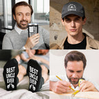 11 Pcs Best Uncle Ever Gift, Father's Day Gifts, Uncle Gifts for Men with 20 Oz Tumbler Socks Baseball Cap Tape Measure Bracelet Wallet Card Keychain, Birthday Christmas Gift from Niece Nephew