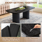Dining Table Set for 10, 79'' Large Modern Rectangular Dining Room Table with 10 Velvet Chairs, Black Wood Finish, Reinforced Pedestal Base & Thick Tabletop, Stable Design for Home Dining
