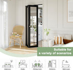 Bifold Doors 48" x 80" Opening, Mirrored Bifold Closet Door with Hardware Kit, Interior Bi Fold Door for Closet/Pantry/Laundry, Folding Barn Doors Panels, Easy to Install, Black