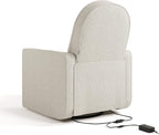 Graco Olivia Premium Nursery Power Recliner Swivel Glider, Smaller Profile for Smaller Rooms, Oeko-TEX 100 Certified, Upholstered Glider, USB Charging Port, Durable Metal Base – (Dune Basketweave)