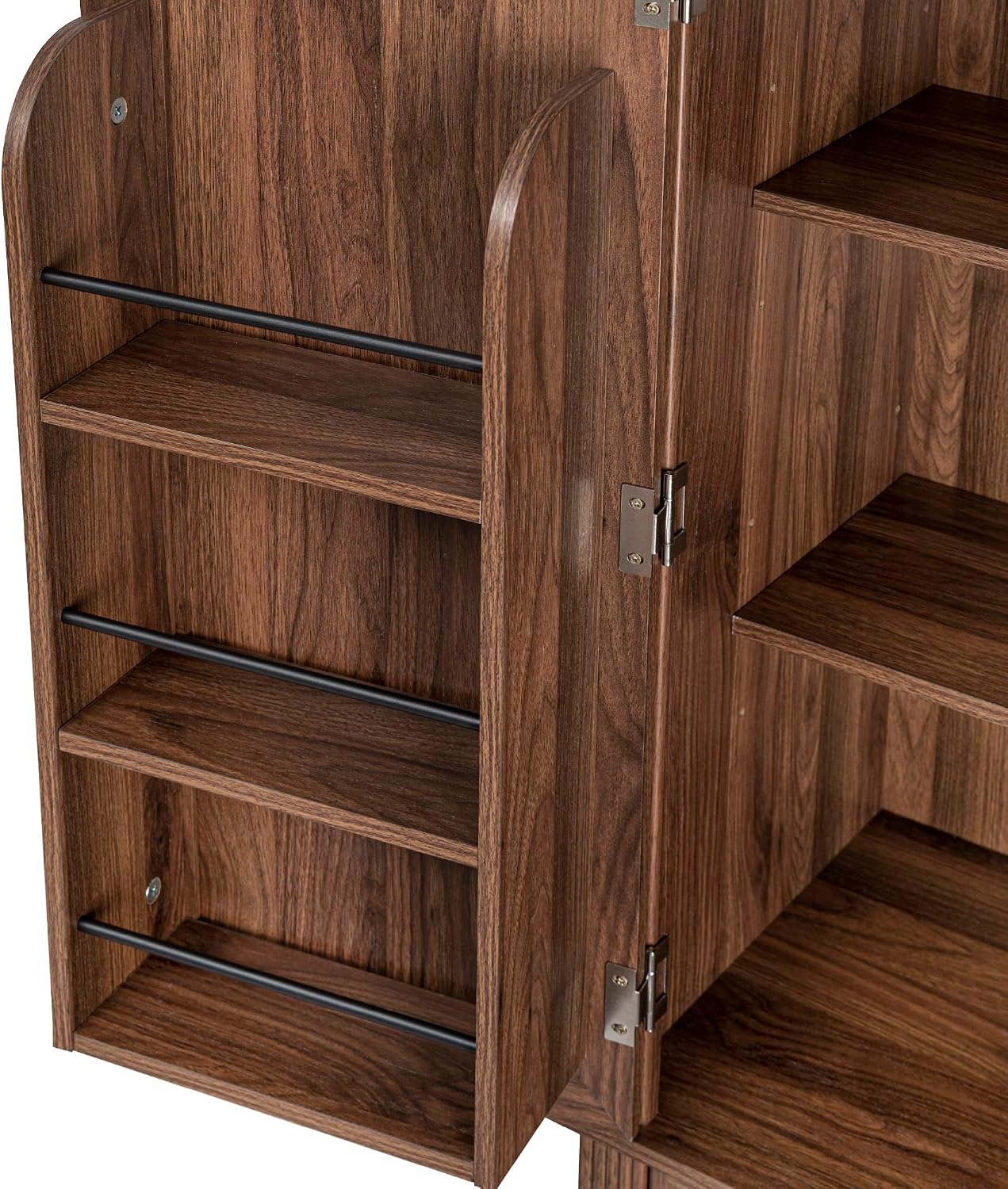 71" Tall Kitchen Pantry Cabinet with 3 Pull-Out Organizers, Farmhouse Storage Cabinet with 6 Door Shelves, 4 Doors, 2 Drawers, Adjustable Shelves for Kitchen, Dining Room (Brown)