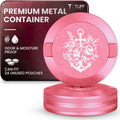 Premium Aluminum Organizer with Dual Compartment Design | Moisture Proof with Secure Seal, Compact and Pocket-Friendly modern design | Pouch Container for storage with Pouch Tin