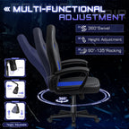 Office Gaming Chair High Back Leather Computer Chairs Ergonomic Height Adjustable Racing Game Desk Chair Executive Conference Task Chair (Blue)