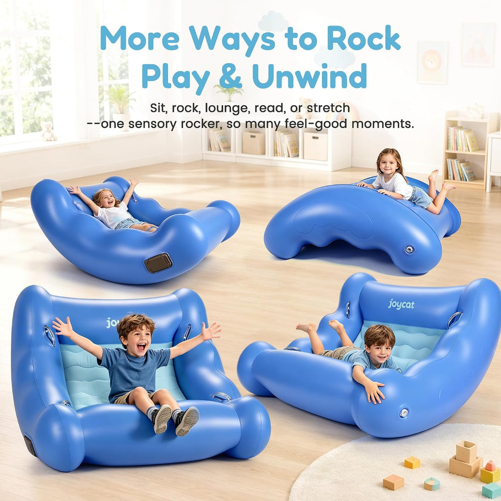JoyCat Inflatable Sensory Rocking Chair for Kids, Calming Sensory Seat | Inflatable sensory chair positioned for kids' calm corners and flexible seating; verify size and included pump before launch.