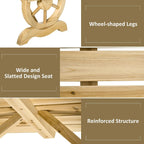 2-Person Outdoor Bench with Wagon Wheel Design