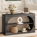 Console Table, 55-Inch Entryway Tables 3-Tier Wood Narrow Sofa Tables for Living Room Foyer Table for Entryway, Hallway, Entrance