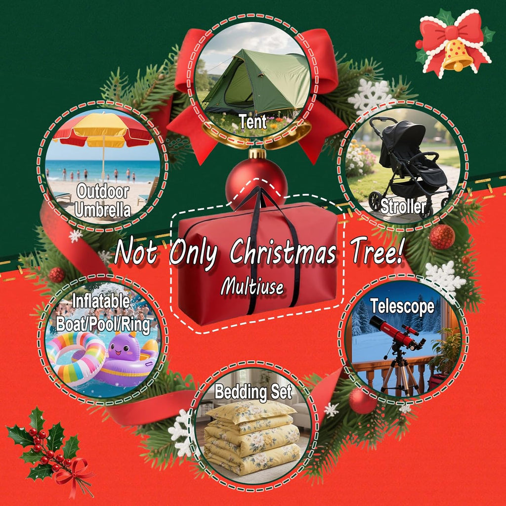 Small Christmas Tree Storage Bag Heavy Duty 3FT/4FT/5FT Christmas Tree Bag for Detachable Christmas Tree 600D Oxford Waterproof Dusty-Proof with 2 Reinforced Handle,Large Zipper Opening