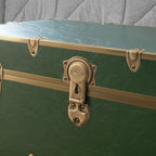 Rhino Trunk & Case Classic XXL College Trunk with Antique Brass Hardware, Soft Close - 36”x18”x18”, Seats 1500+ lbs, USA Made Secure Dorm Footlocker, Home Storage, Steamer Style Blanket Chest