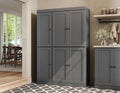 Palace Imports Solid Wood Kitchen Pantry Cabinet 71.5" Tall, 48.5" Wide – Wooden Storage Cabinet w/ 6 Shaker Doors & 8 Adjustable Shelves – Gray, 100% Renewable Eco-Friendly Wood, Made in Brazil