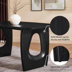 Morden Fort Modern Dining Table Set for 6, 68'' Rectangle Dining Table with 6 Chairs with Arms, Kitchen Table with Pedestal Base, Dinner Table for Dining Room, Kitchen, Living Room (Black)