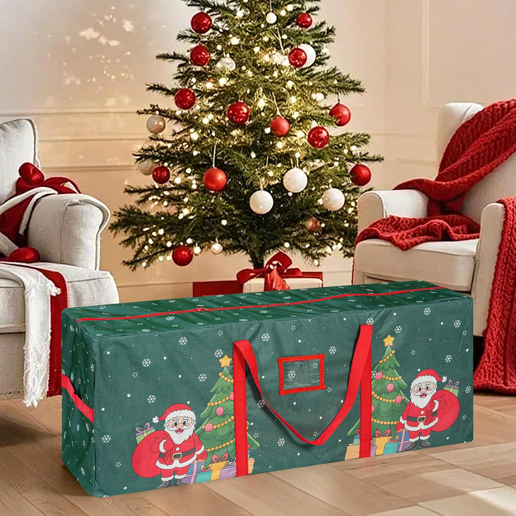 9 Ft Christmas Tree Storage Bag, Waterproof Heavy Duty Oxford, Extra Large Xmas Tree Storage Bag with Handles and Sleek Zipper for Christmas Ornaments Wreath, Green