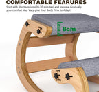 Ergonomic Kneeling Chair with Wooden Frame - Adjustable Height Office Chair with Soft Padding for Back Pain Relief, Posture Correcting Home & Office Desk Chair Wood