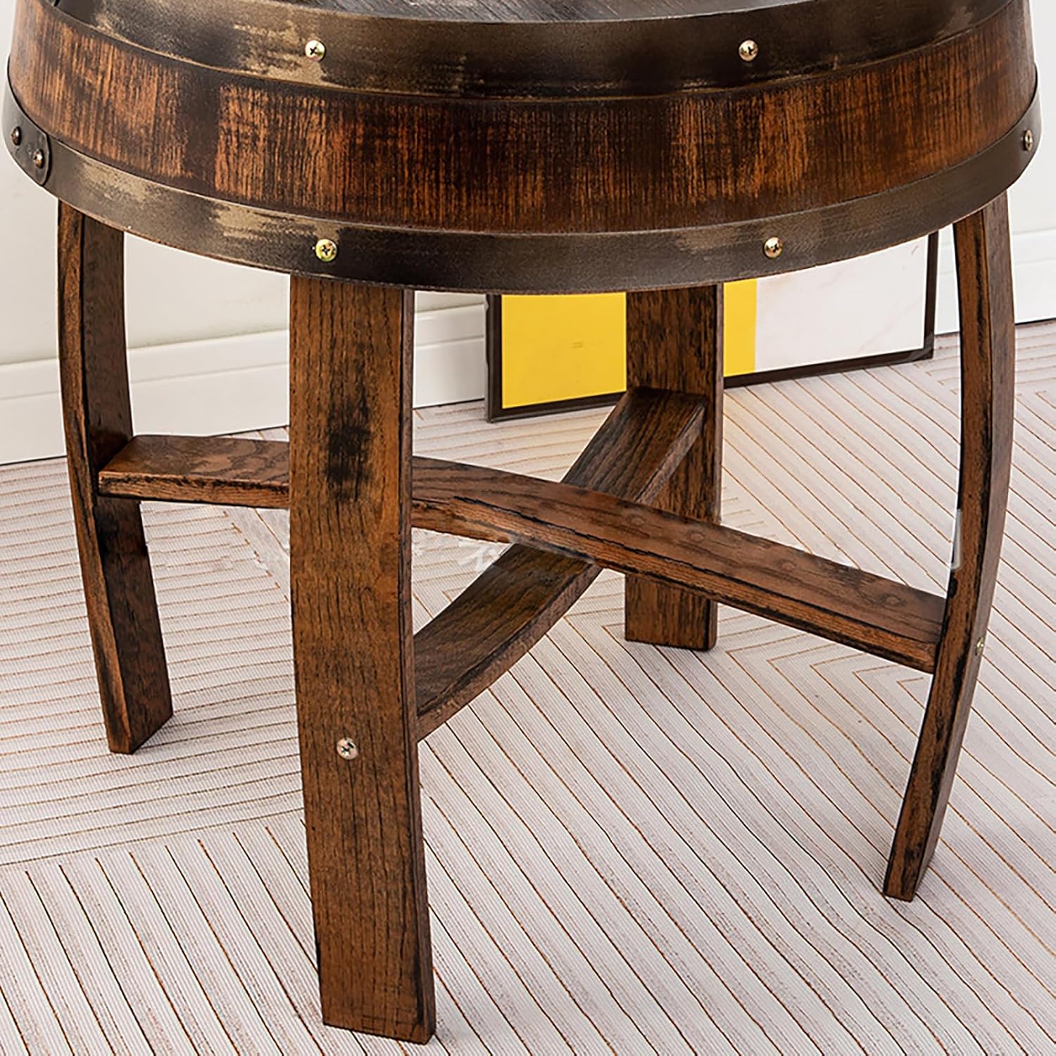 Handcrafted Oak Whiskey Barrel End Table, Coffee Table, Bourbon Table, Wine Barrel Furniture