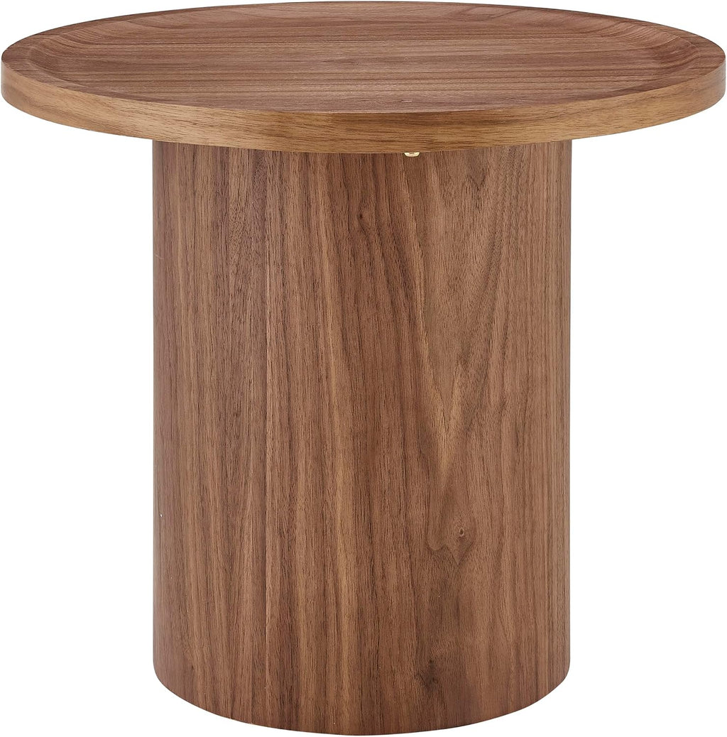 Euro Style Boden 24" End Table | Modern Minimalist Sculptural Accent Table | Ideal for Home, Office, or Lounge Spaces | Walnut