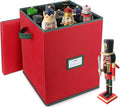 Christmas Nutcracker and Figurine Collectible Storage Box ,Christmas Storage Box with Adjustable Dividers, Holiday Decor Organizer Holds Up to 16’’ Tall Ornaments,Ideal for Nutcrackers and Figurines