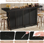 Tribesigns 70.9" Extra Large Bar Table, 4-Tier Storage Home Bar with Wine Glass Rack & Footrest, 2-in-1 Kitchen Island & Pub Table, Wooden Bar Unit for Kitchen, Living Room, Party