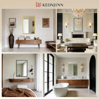 Keonjinn 20" x 30" Brushed Nickel Bathroom Mirrors for Over Sink, Silver Vanity Mirror for Wall, Thick Metal Framed, Beveled Edge Tempered Glass, Modern Farmhouse Rectangle Mirror for Bathroom Decor