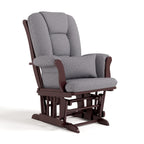 Storkcraft Tuscany Glider & Ottoman with Lumbar Pillow, Espresso/Gray Swirl
