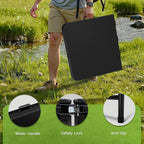 Folding Table 4 Foot, 3-Position Adjustable Height, Heavy Duty 440LBS Capacity, HDPE Wicker Pattern, Portable Tables Folding for Camping, Party, Indoor & Outdoor Use, 1 Pack.
