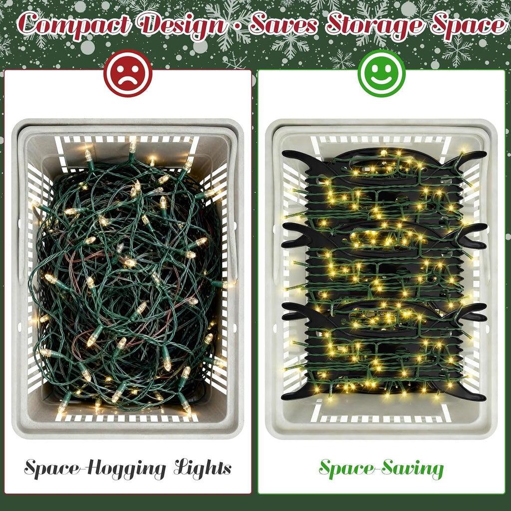 12PCS Christmas Lights Storage Holder All-Purpose Light Cord Wind Up Holiday Light Organizer, Xmas Light Storage Reels for Tree Lights,Extension Cord,Winder String, Wire Hose Storage