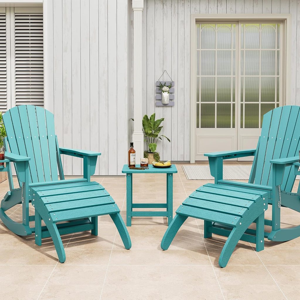 PeakPursuit Adirondack Ottoman Foot Rest for Adirondack Chair, HDPE Resin Weather-Resistant Outdoor Patio Footstool for Porch, Pool, Lawn & Backyard Use