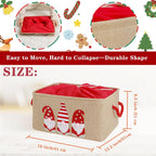Christmas Baskets for Gifts Empty, Christmas Gnomes Basket, Large Gifts Bags for Holiday Ornaments Collapsible Storage Bins with Drawstring for Kidsroom