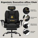 Symino Gaming Chair with Foot Rest, Unique Up/Down Armrests, PU Leather Ergonomic High Back Chair, 150° Recline Solid Color Computer Desk Chair, Black
