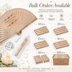 Personalized Wedding Fans for Guests, Custom Wooden Folding Hand Fans Bulk, Engraved Sandalwood Handheld Fans with Organza Bags & Tassels, Party, Bridal & Birthday Shower Favors (30PCS)