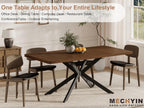 Extendable Dining Room Table for 4 6 8, 55"-70.9" Long Rectangle Kitchen Table,Wood Expandable Dining Table with Butterfly Leaf Self-Storing, Space Saving, For Kitchen Dining Living Room,Modern,Walnut