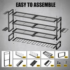 MOOMSINE Large Power Tool Organizer Wall Mount, 4-Tier Heavy Duty Metal Storage Rack Loads 400lbs, Battery Tools Hanger with 8 Cordless Drill Holder for Garage, Workshop, Pegboard, Shed