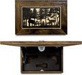 Bellewood Designs Deer Scene Hidden Gun Safe - Handcrafted Hidden Gun Storage Wall Decor - Gun Concealment Shelf with Magnetic Lock for Quick Access - Wood Gun Cabinet - Made in USA