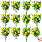 Tigeen 12 Pack Lemon for Decoration Fake Lemon Branches Artificial Vivid Yellow Faux Lemons Tables Centerpiece for Kitchen Stem Fruits for Home Spring Summer Decor