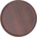 SIMPLIHOME Breanna End Table - 16 inch Wide Solid Mango Wood and Metal Round Accent Table with Textured Base in Walnut Brown and Antique Gold, Contemporary Nightstand for Living Room or Bedroom