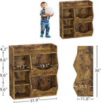 5-Cube Toy & Book Shelf with Storage Bins - Kids Organizer for Playroom, Bedroom, and School Classroom