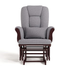 Storkcraft Tuscany Glider & Ottoman with Lumbar Pillow, Espresso/Gray Swirl