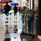 Umbrella Holder for Entryway, Black Umbrella Stand Indoor Stores Umbrellas Canes Equipped with Hooks Ideal for Home, Office , Hotel Lobby of Umbrella Storage Rack